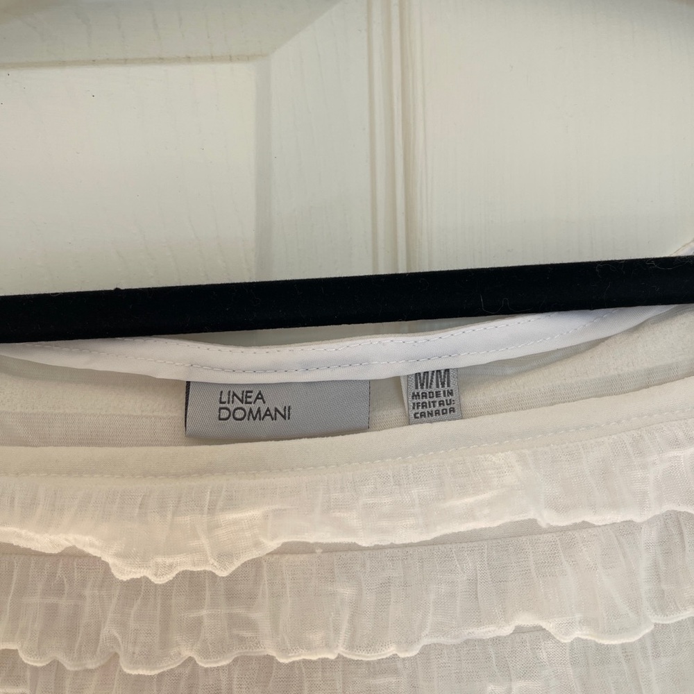 Linea Domani White Ruffled Blouse - Picture 3 of 7